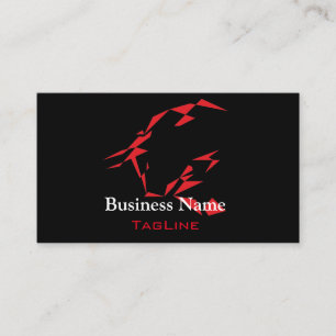 TribeBull Red auf Black Business Card Visitenkarte