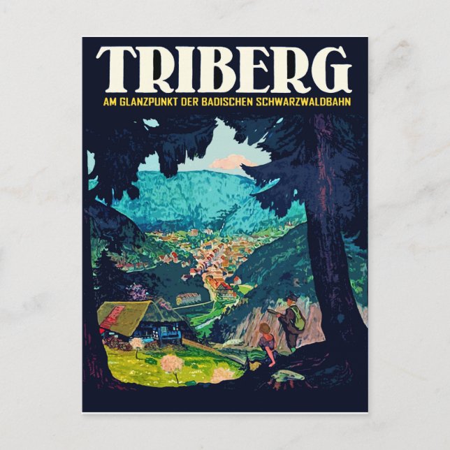 Triberg im Schwarzwald, Blick aus dem schwarzen Wa Postkarte (Vorderseite)
