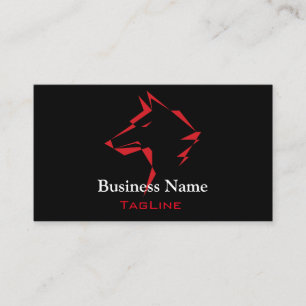 TribeWolf Red auf Black Business Card Visitenkarte