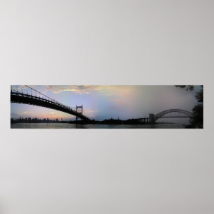 Triborough und Höllen-Tor-Brücken-Panorama Poster