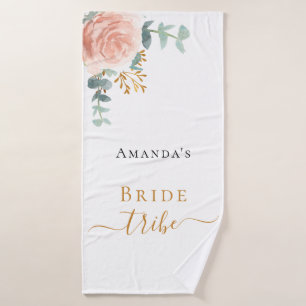Tribu de mariée rose gold floral eucalyptus verdur