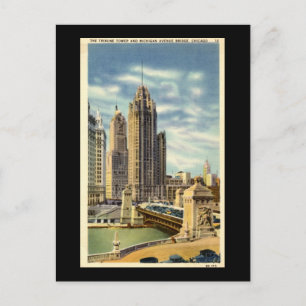 Tribunturm, Chicago Vintag Postkarte