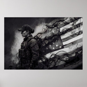 Tribut an weibliche patriotische Polizeibeamte Poster