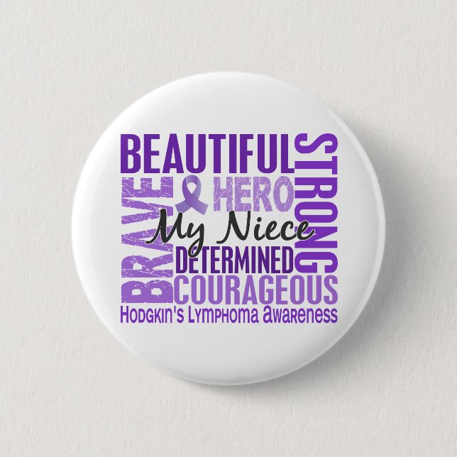 Tribut-quadratisches Nichte Hodgkins Lymphom Button (Vorderseite)
