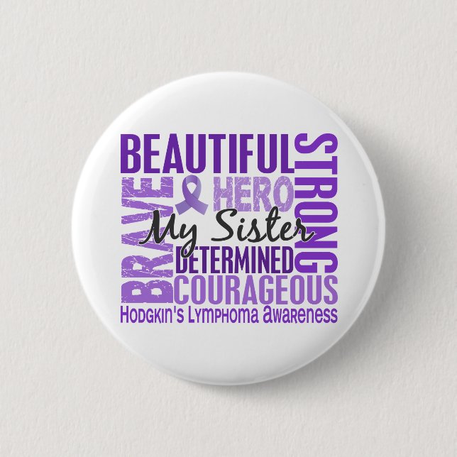 Tribut-quadratisches Schwester Hodgkins Lymphom Button (Vorderseite)