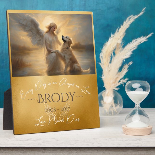 Tribute Loss Golden Retriever Angel Art Fotoplatte (Seite)