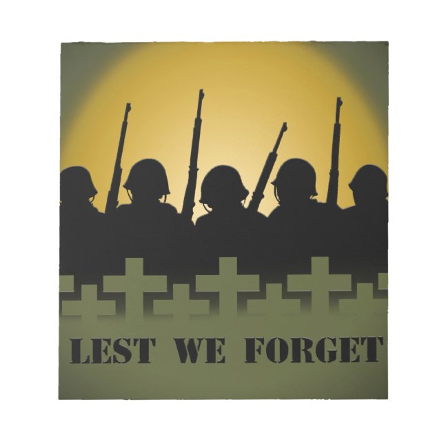 Tribute Notepad, damit wir nicht vergessen, Notepa Notizblock (Vorderseite)