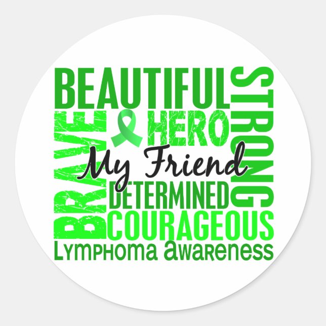 Tribute Square Female Friend Lymphoma Runder Aufkleber (Vorderseite)