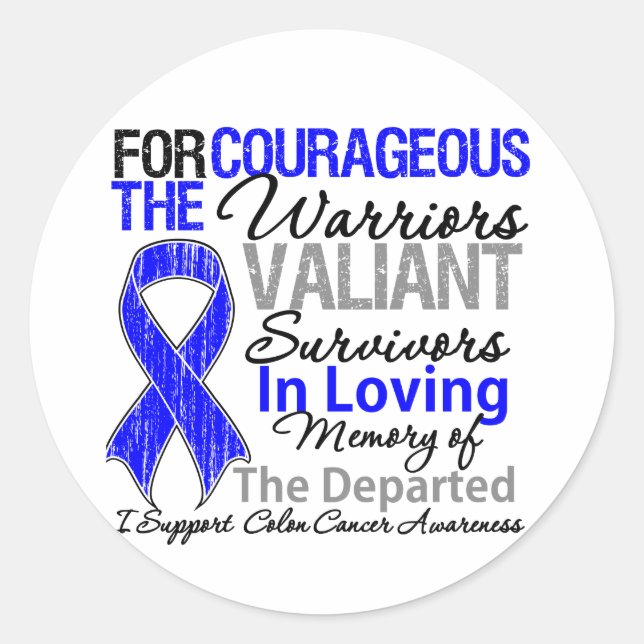 Tribute Support Colon Cancer Awareness Runder Aufkleber (Vorderseite)