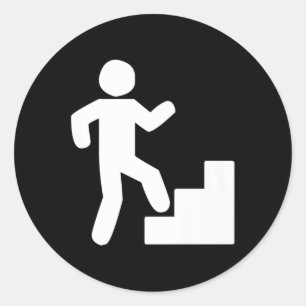 Tribute Workout für Stairs Climbing Runder Aufkleber