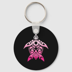 Tribyl Turtle Breast Cancer Awareness Hawaiian Pol Schlüsselanhänger