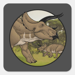 Triceratops #2 quadratischer aufkleber