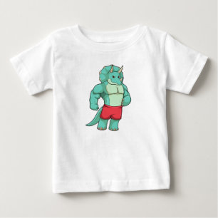 Triceratops als Bodybuilder an der Bodybuilding Baby T-shirt