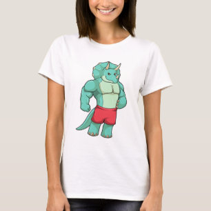 Triceratops als Bodybuilder an der Bodybuilding T-Shirt