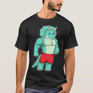 Triceratops als Bodybuilder an der Bodybuilding T-Shirt