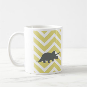 Triceratops auf dem Zickzack Zickzack - Gelb Kaffeetasse
