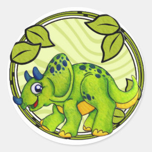Triceratops-Aufkleber Runder Aufkleber
