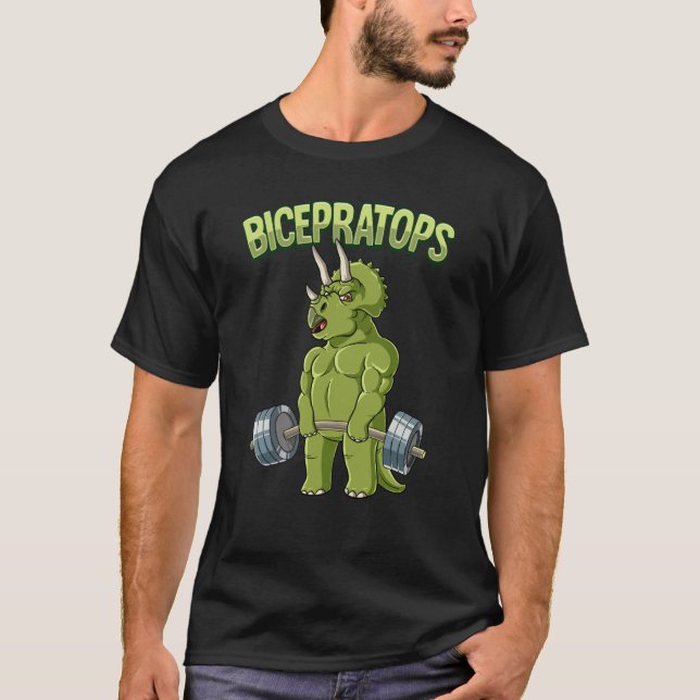 Triceratops Bicepratops Gym Bodybuilding T-Shirt (Vorderseite)