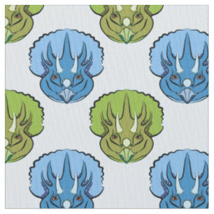 Triceratops Blau und Grün Niedlich Dinosaurier Mu Stoff