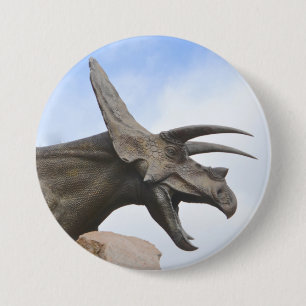 Triceratops Dinosaur Button