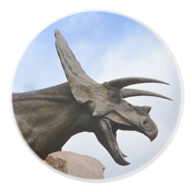 Triceratops Dinosaur Keramikknauf (Vorderseite)