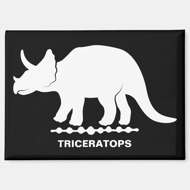 Triceratops Dinosaur Silhouette Magnet (Vorderseite)