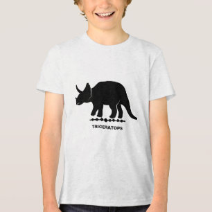 Triceratops Dinosaur-Silhouette Tri-Blend Shirt