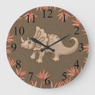 Triceratops Dinosaurier Kinder Wanduhr