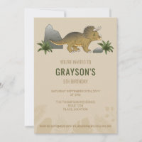 Triceratops Dinosaurier Minimalistisch Beige Gebur