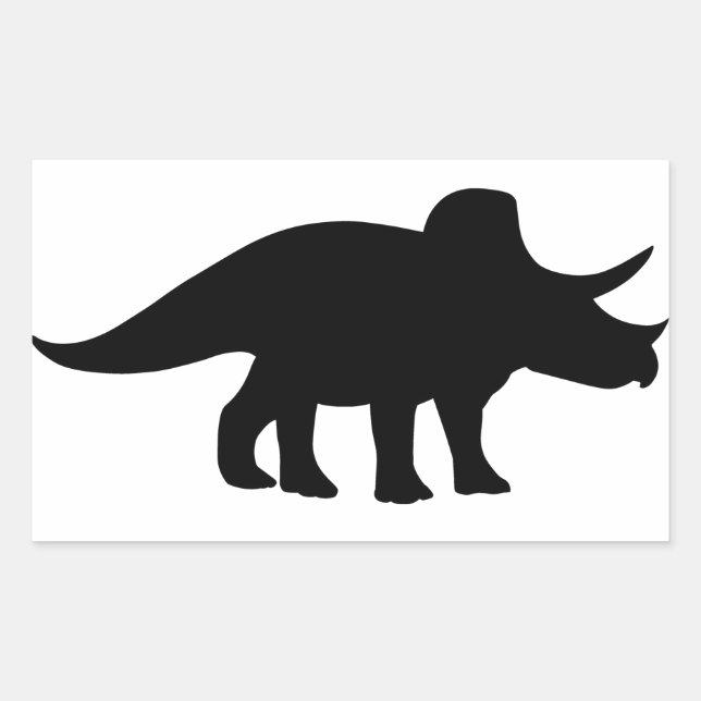 Triceratops Dinosaurier. Rechteckiger Aufkleber (Vorderseite)