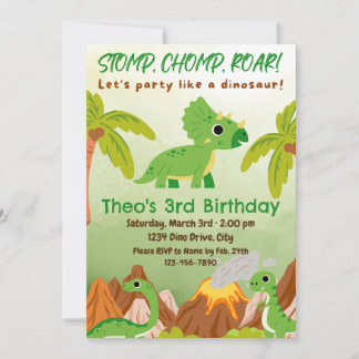 Triceratops Einladung zum Geburtstag