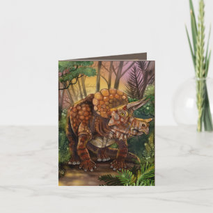 Triceratops Forest Birthday Karte