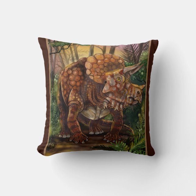 Triceratops Forest Kissen (Vorderseite)