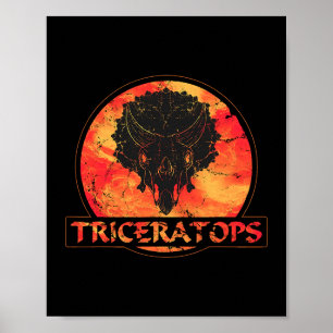 Triceratops Fossil Skull Dinosaurier Poster