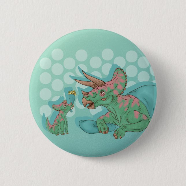 Triceratops geben Blume Button (Vorderseite)