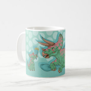 Triceratops geben Blume Kaffeetasse