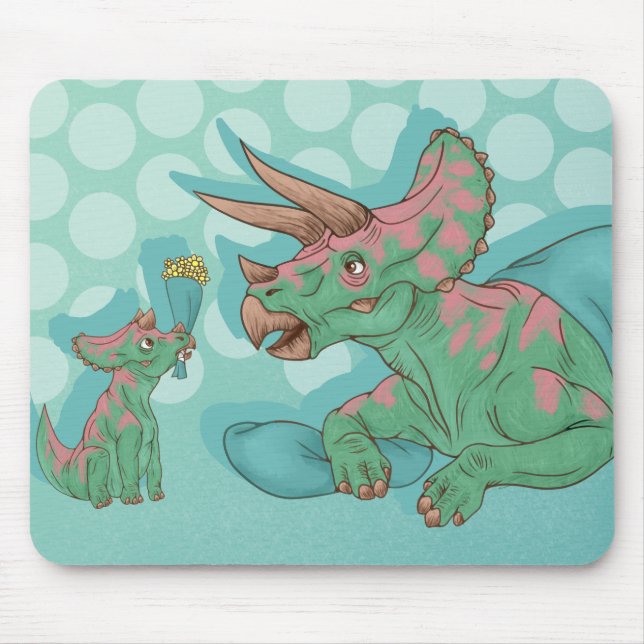 Triceratops geben Blume Mousepad (Vorne)