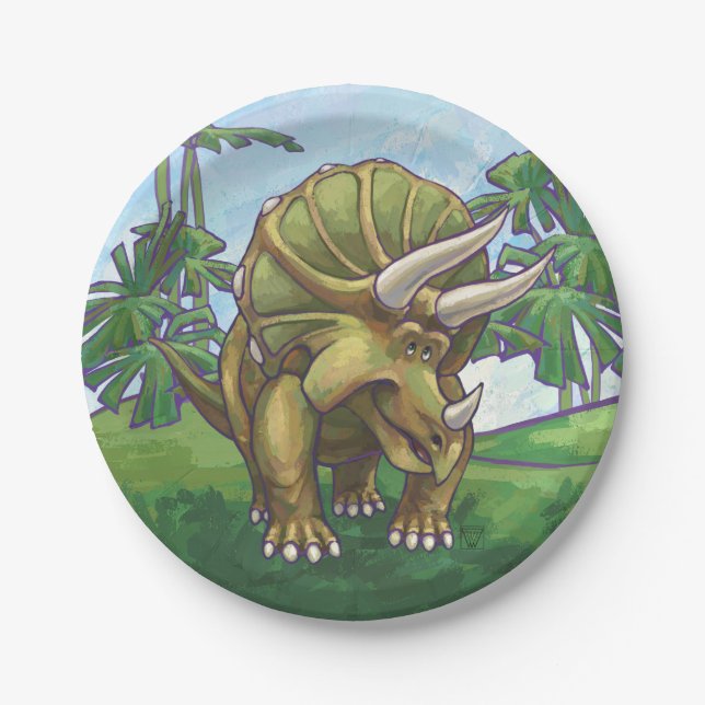 Triceratops-Geschenke u. Zusätze Pappteller (Vorderseite)