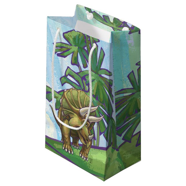 Triceratops Geschenke und Zubehör Kleine Geschenktüte (Vorderseite Schrägansicht)