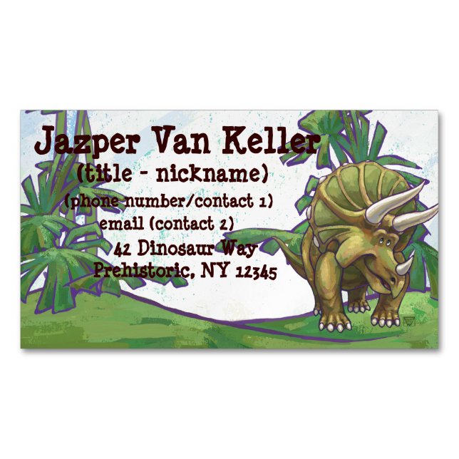 Triceratops Geschenke und Zubehör Magnetische Visitenkarte (Vorderseite)
