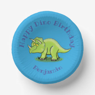 Triceratops Happy Dinosaurier Cartoon Pappteller
