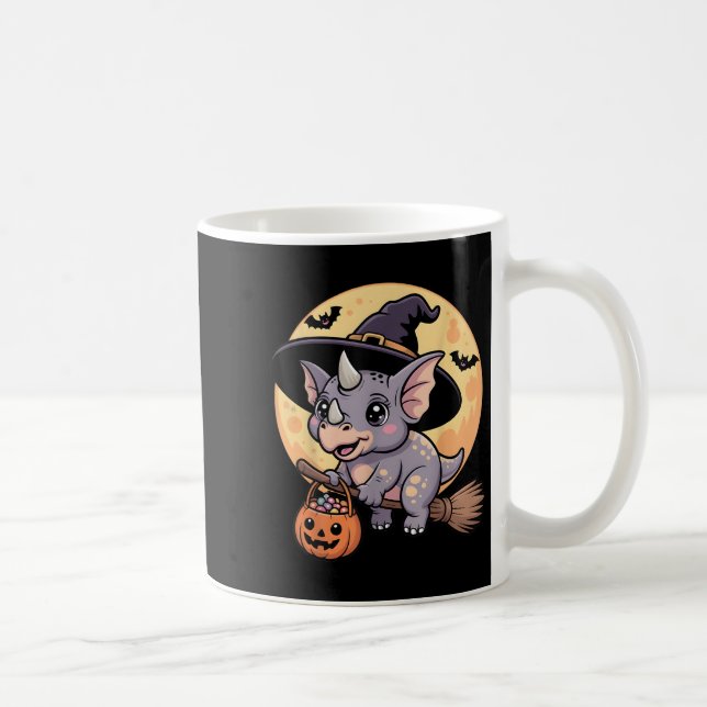 Triceratops Hexenhut Pumpkin Halloween Kostüm Me Kaffeetasse (Rechts)