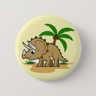 Triceratops in einem tropischen Klima. Button