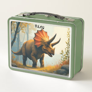 Triceratops in einem Waldkid Metall Brotdose