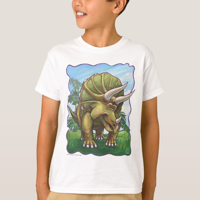 Triceratops-Köpfe und Schwanz-KinderT - Shirts (Vorderseite)