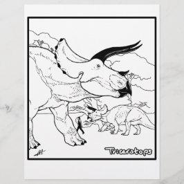 Tricératops - Page Coloriage.