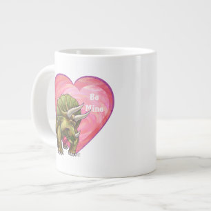 Triceratops Rote Rose Herz Jumbo-Tasse