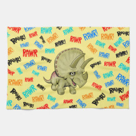 Triceratops sagt: "Rawr!" Geschirrtuch
