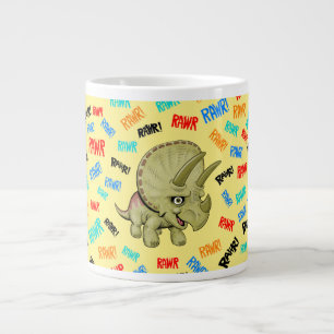 Triceratops sagt: "Rawr!" Jumbo-Tasse