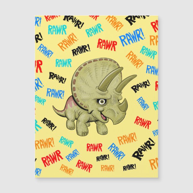 Triceratops sagt: "Rawr!" Magnet (Vorderseite)